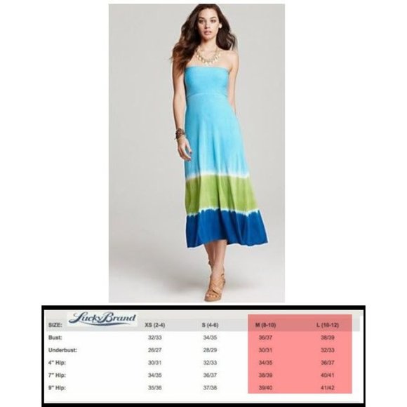 Lucky Brand Swimwear Caribbean Crush Tie Dye Tube Skirt Dress Size M/L - Picture 4 of 7